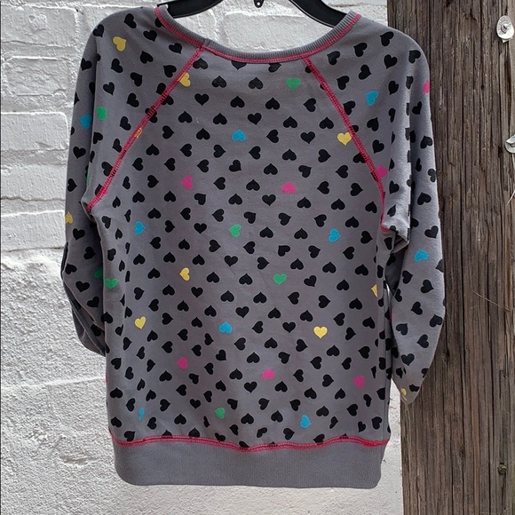 Girls cute heart design scoop neck sweater - Picture 2 of 4